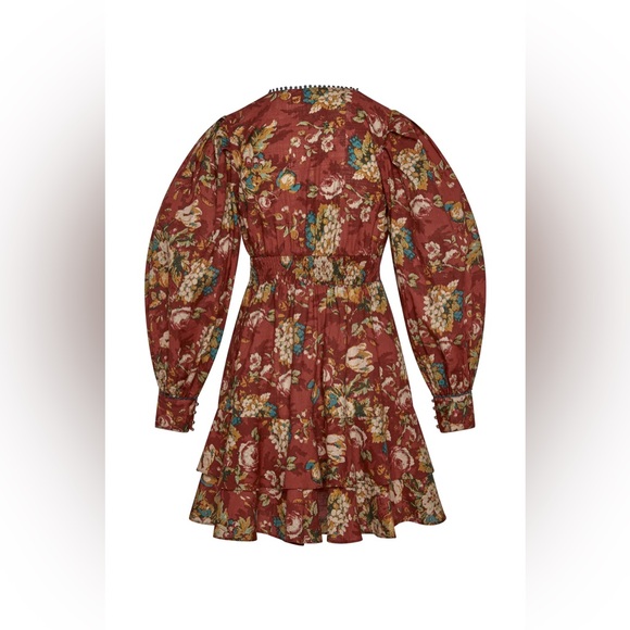 Trish Scully Coralie Dress Coralie Burgundy Floral Size - Picture 4 of 11